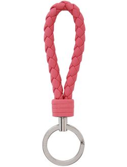 Pink Intrecciato Loop Keychain