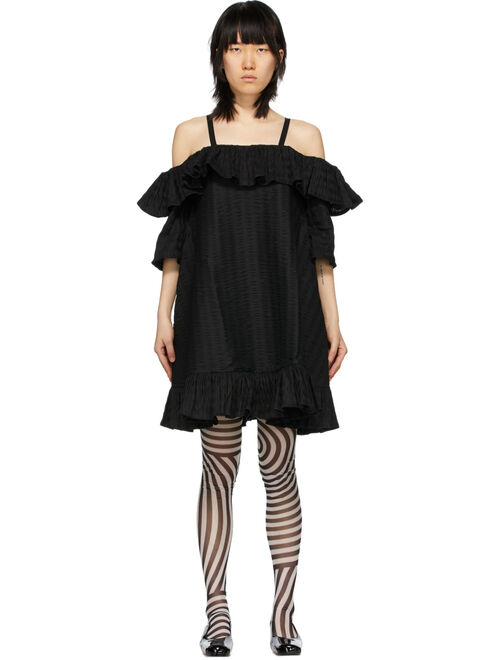 Black Seersucker Floss Dress