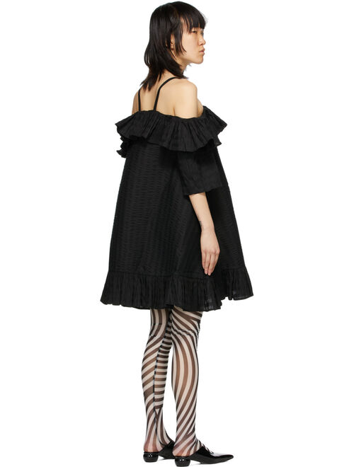 Black Seersucker Floss Dress