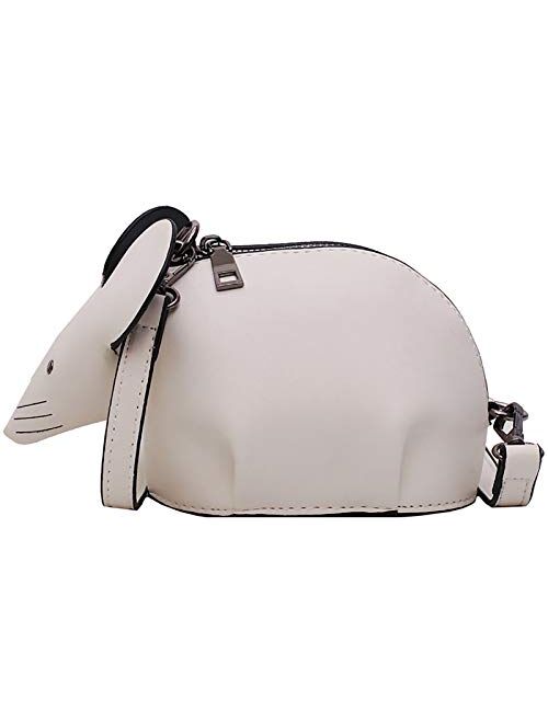 QZUnique Shoulder Handbags Women 3D Unicorn Purse Animal Style Bags Zipper Crossbody Wallet Clutch Messenger Bag White