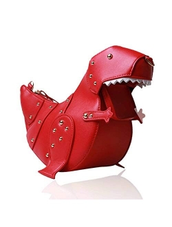 LUI SUI Women Dinosaur Shape Shoulder Bag Pu Leather Rivet Chic Purse Girls Whale Crossbody Bags