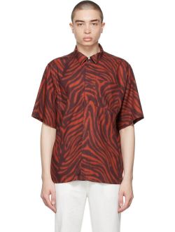 Red & Burgundy Farson Animal Print Shirt