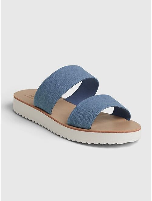 GAP Denim Platform Adjustable Strap Slides Sandal