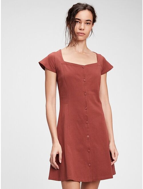 GAP Button-Front Flare Dress