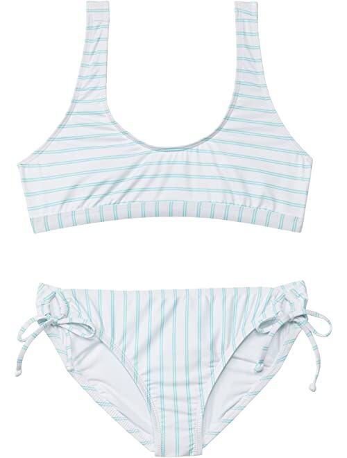 Aquatic Stripe Sport Bra Set (Big Kids)