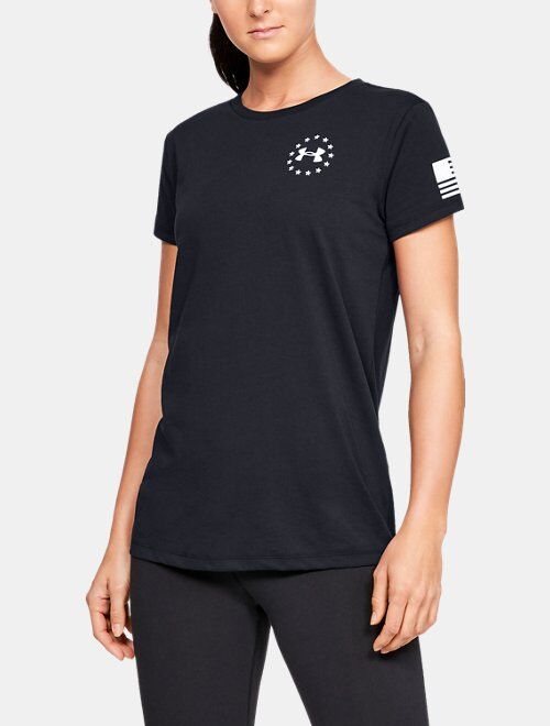 Under Armour Women's Solid Short Sleeve UA Freedom Flag T-Shirt