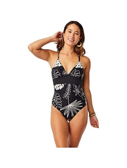 Dahlia Black Nylon Adjustable Tie Back Swim Suit