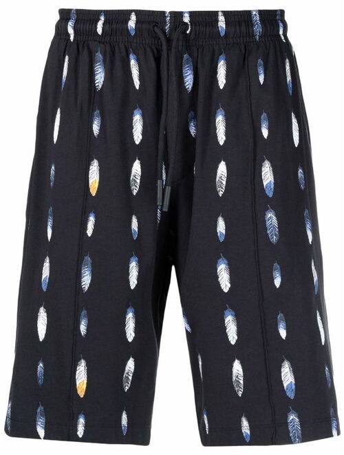 feather pattern shorts