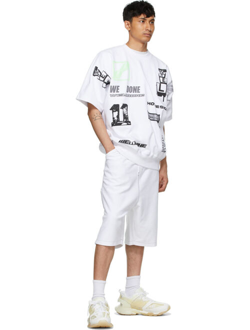 White Graphic All Over Crew Neck Short Sleeve T-Shirt