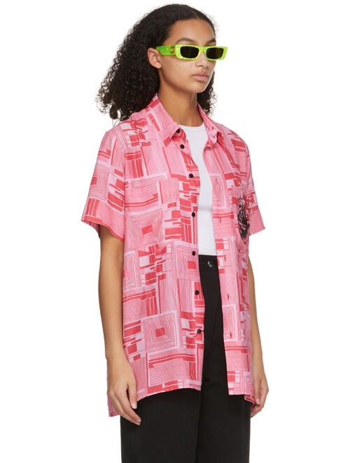 SSENSE Exclusive Jeremy O. Harris Pink Print Rose Bowling Shirt