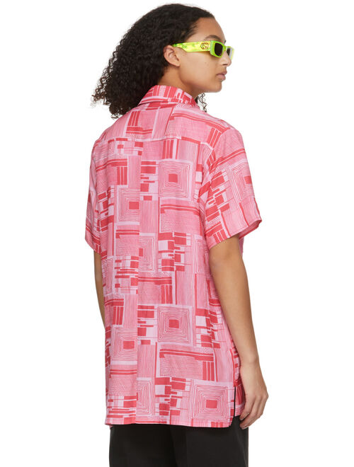 SSENSE Exclusive Jeremy O. Harris Pink Print Rose Bowling Shirt