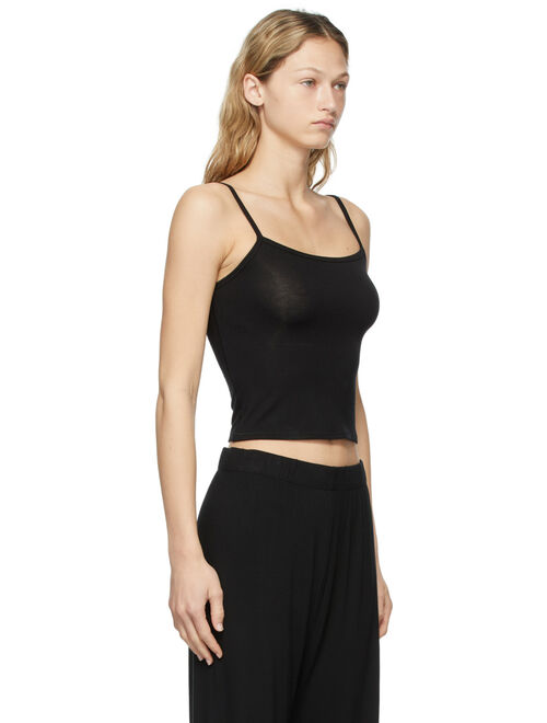 Women's Solid Black Sleep Tank Top