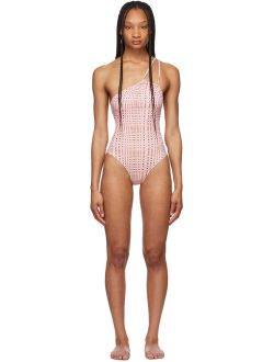 Pink Check Ferret One-Piece Swimsuit