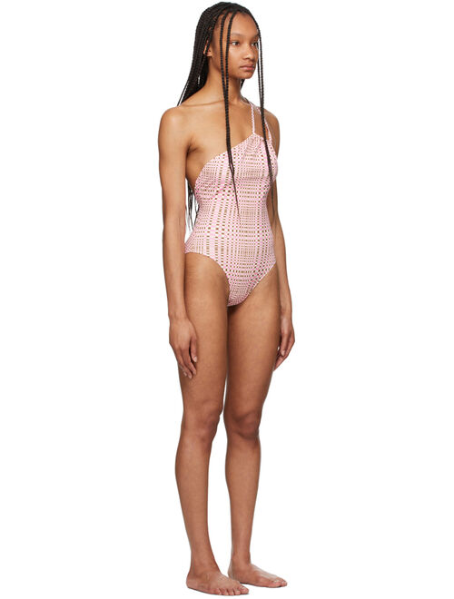 Pink Check Ferret One-Piece Swimsuit