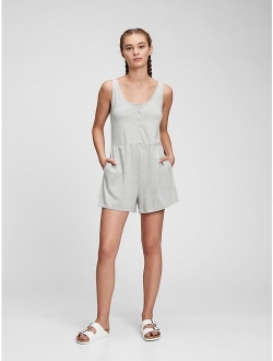 Sleeveless Button-Front Romper