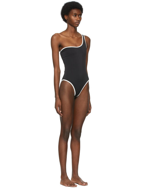 Black One-Shoulder Claude One-Piece Swimsuit