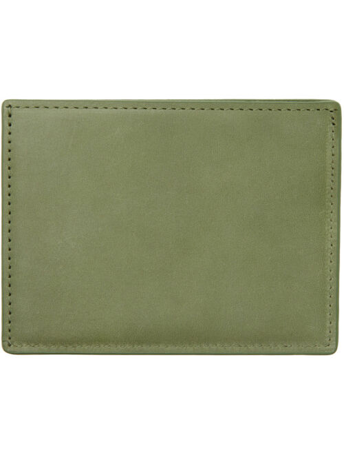 Green Leather Card Holder