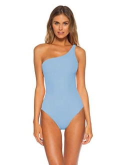 BECCA by Rebecca Virtue Fine Line Adeline Rib Asymmetrical One-Piece