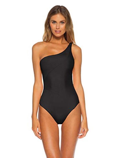 BECCA by Rebecca Virtue Fine Line Adeline Rib Asymmetrical One-Piece