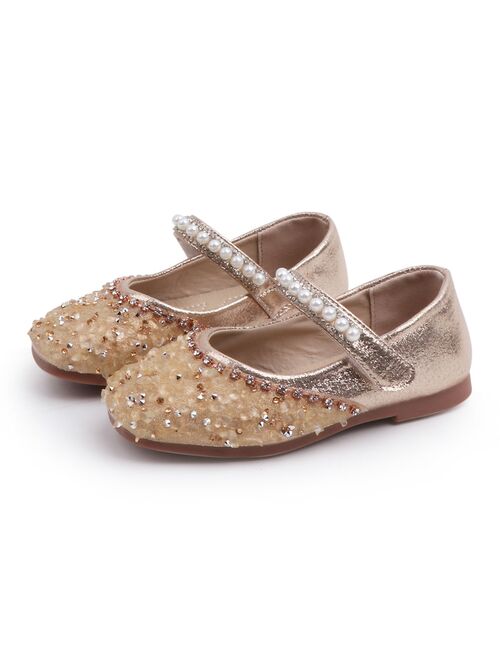 JAYCOSIN 2019 Autumn Girls Princess Shoes Infant Kids Baby Crystal Pearl Sequins Bling Sandals Soft Sole Dance Shoes Flat Princess Shoes