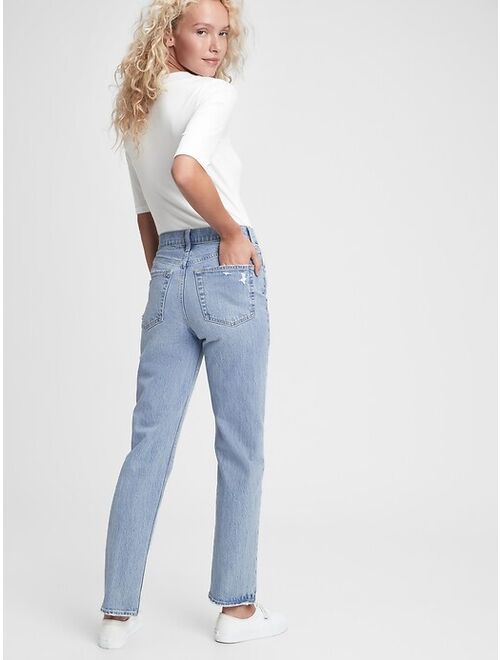 gap high waisted straight leg jeans