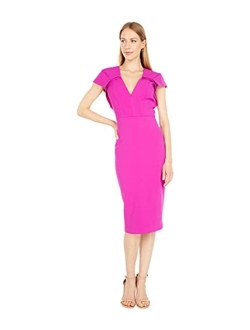 V-Neck Cap Sleeve Shift Dress