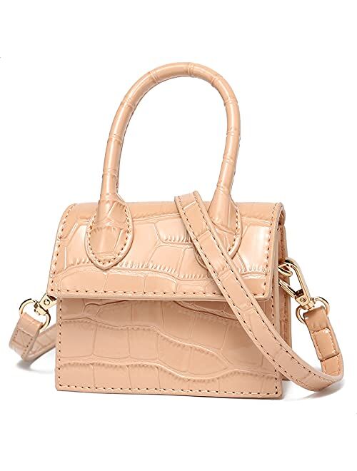 CATMICOO Mini Purse for Women, Mini Bag with Crocodile Pattern