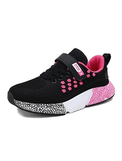 Kids Knit Sneakers Boys Girls Lightweight Athletic Outdoor Sports Running Shoes Breathable Tennis Shoes
