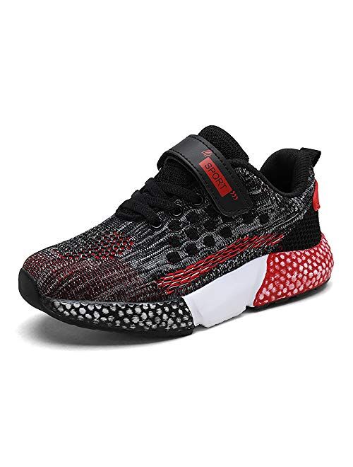 ChayChax Kids Knit Sneakers Boys Girls Lightweight Athletic Outdoor Sports Running Shoes Breathable Tennis Shoes