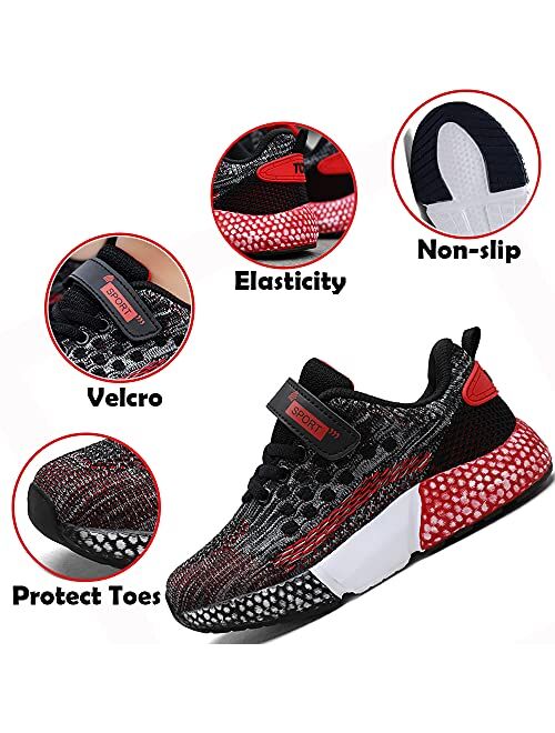 ChayChax Kids Knit Sneakers Boys Girls Lightweight Athletic Outdoor Sports Running Shoes Breathable Tennis Shoes