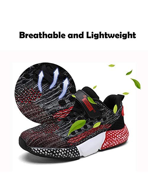ChayChax Kids Knit Sneakers Boys Girls Lightweight Athletic Outdoor Sports Running Shoes Breathable Tennis Shoes