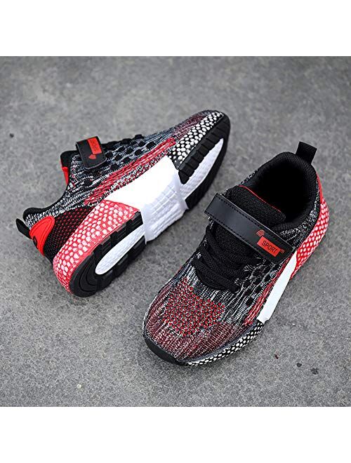 ChayChax Kids Knit Sneakers Boys Girls Lightweight Athletic Outdoor Sports Running Shoes Breathable Tennis Shoes