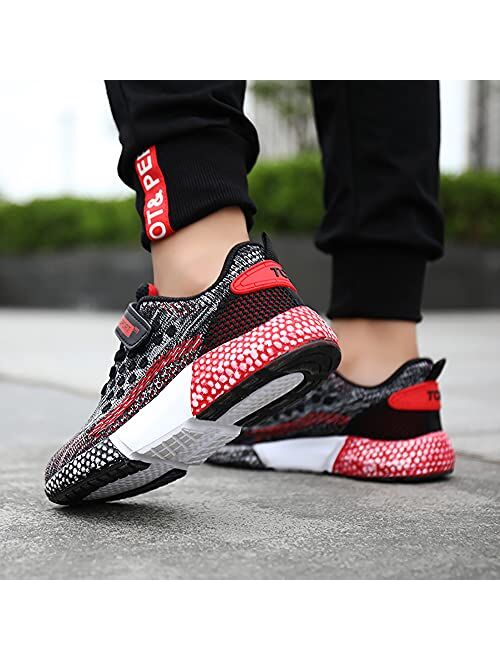 ChayChax Kids Knit Sneakers Boys Girls Lightweight Athletic Outdoor Sports Running Shoes Breathable Tennis Shoes