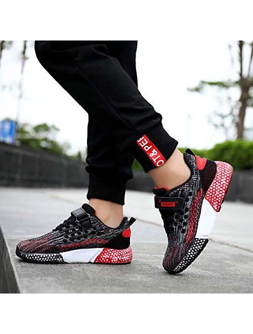 ChayChax Kids Knit Sneakers Boys Girls Lightweight Athletic Outdoor Sports Running Shoes Breathable Tennis Shoes