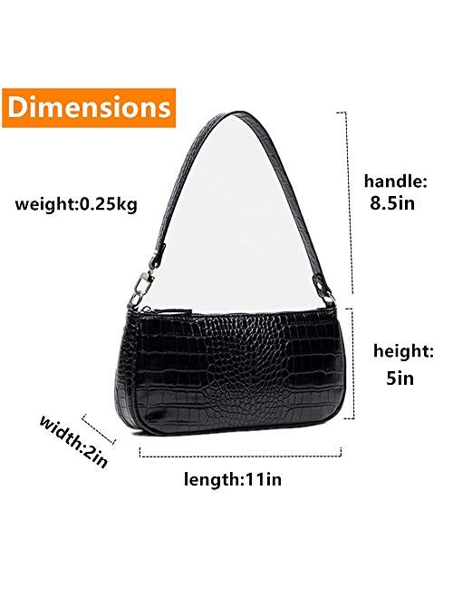 TOBOTO Retro Classic Clutch Croc Tote Bag Shoulder HandBags, Crocodile Purses with Zipper Closure for Women…