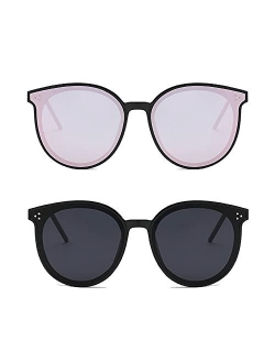 Round Polarized cat eye sunglasses for women men fashion shades