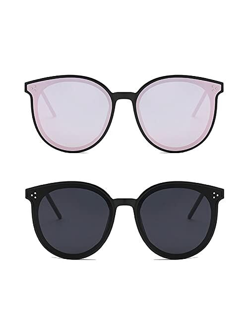 Dollger Round Polarized cat eye sunglasses for women men fashion shades