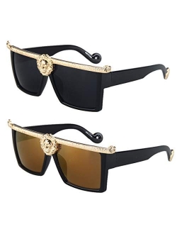 Square Flat Top Thick Plastic Super Dark Gangster Luxury Sunglasses 57mm