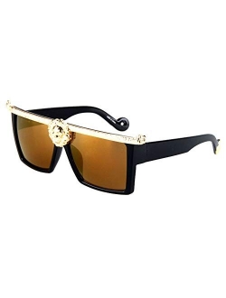 Square Flat Top Thick Plastic Super Dark Gangster Luxury Sunglasses 57mm