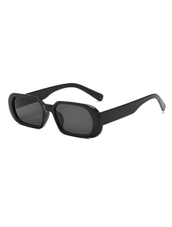 BOJOD Rectangle Sunglasses for Women Men Fashion Trendy Chunky Frame 90s Rectangle Sunglasses