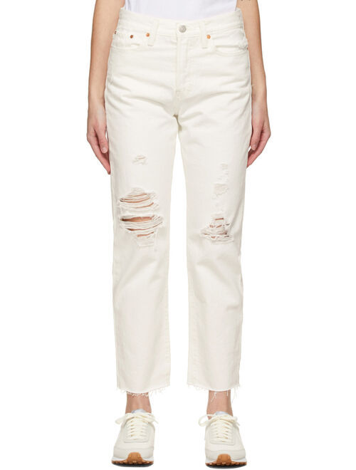 Levi's White Wedgie Straight Jeans