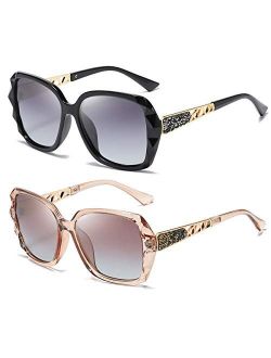 Oversized Polarized Sunglasses for Women Trendy Classic Ladies Sun Glasses UV400 Protection
