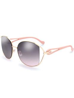 The Fresh Crystal Elegant Sunglasses for Women Fashion Designer Style Arm UV400 Gradient Tinted Lens Metal Frame