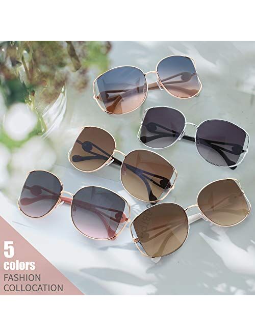 The Fresh Crystal Elegant Sunglasses for Women Fashion Designer Style Arm UV400 Gradient Tinted Lens Metal Frame