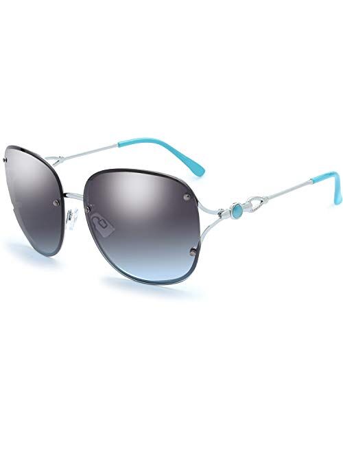 The Fresh Crystal Elegant Sunglasses for Women Fashion Designer Style Arm UV400 Gradient Tinted Lens Metal Frame