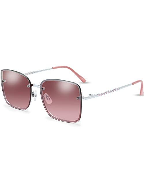 The Fresh Crystal Elegant Sunglasses for Women Fashion Designer Style Arm UV400 Gradient Tinted Lens Metal Frame