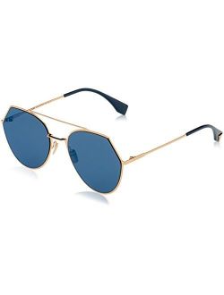 Women's Aviator Sunglasses, Rose Gold/Blue, One Size