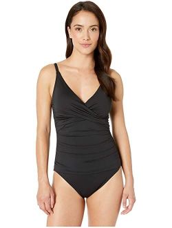 Pearl Over the Shoulder Cross Front One-Piece