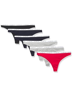 Women's Underwear Basics Cotton Thong Panties, 6 Pack