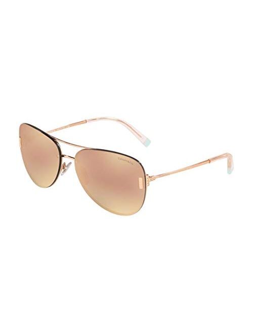 Tiffany & Co TF3066 - 61054Z Sunglasses RUBEDO w/ GREY MIRROR ROSE GOLD Lens 62mm